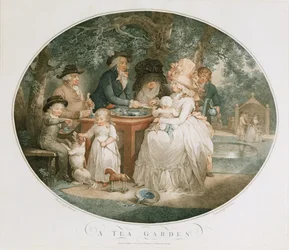 A Tea Garden, engraved by Francois David Soiron